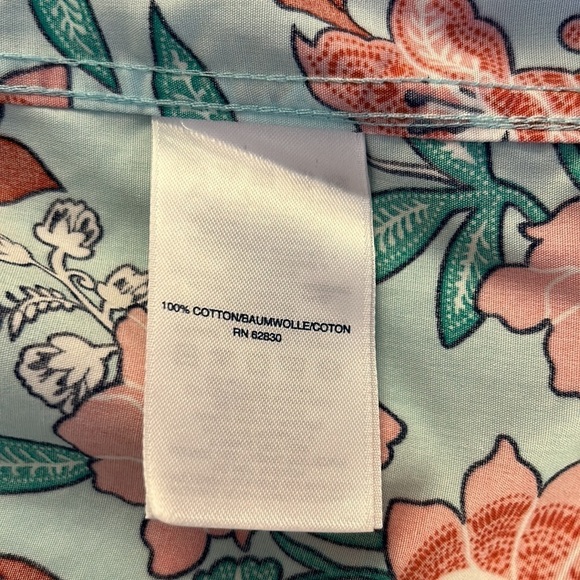 Land's End Floral Button Down 1/4 Sleeve Top Size 8 - Picture 7 of 7